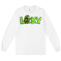 White St Patricks Day Lucky Gnome Long Sleeve Tee - Jasminsmagicworld