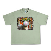 Oil Green sunflower sheep Urban Heavy Tee - RacoonDesign