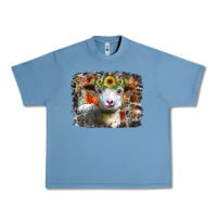 Pebble Blue sunflower sheep Urban Heavy Tee - RacoonDesign