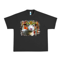Pigment Black sunflower sheep Urban Heavy Tee - RacoonDesign
