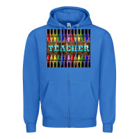 True Royal Teacher Crayons Zipper Hoodie - LillyAllenDesigns