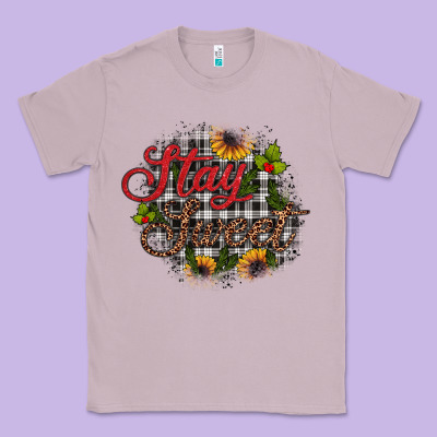 Stay Sweet Wood Slice Ornament Classic Tee Designed By Jahusdesignshop
