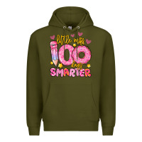 Army Green little miss 100 days smarter Premium Hoodie - Artiststas