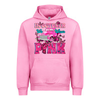 Fuchsia Pink In October We Wear Pink Truck Urban Hoodie - texasbilliewilder