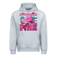 Heather Grey In October We Wear Pink Truck Urban Hoodie - texasbilliewilder