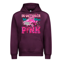 Mauve Wine In October We Wear Pink Truck Urban Hoodie - texasbilliewilder