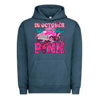 Pigment Midnight Navy In October We Wear Pink Truck Urban Hoodie - texasbilliewilder