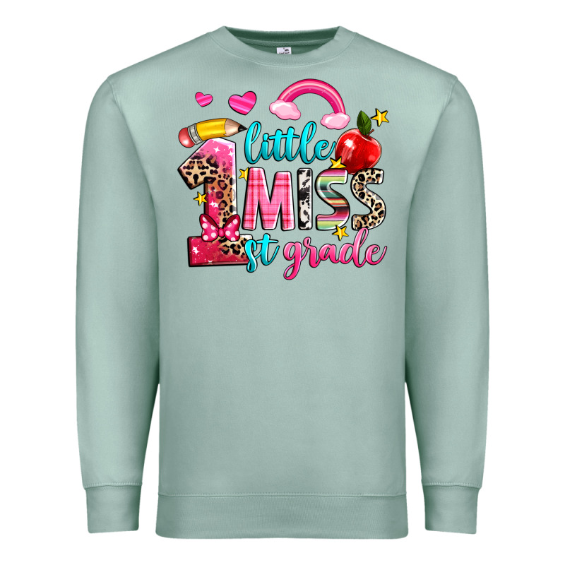 Little Miss First Grade Premium Sweatshirt by NancyCooperArtShop | Teevron