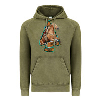 Vintage Olive arrowhead horse, Vintage Hoodie - RanaPortraitStore