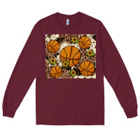 Burgundy basketball Long Sleeve Tee - JahusDesignShop