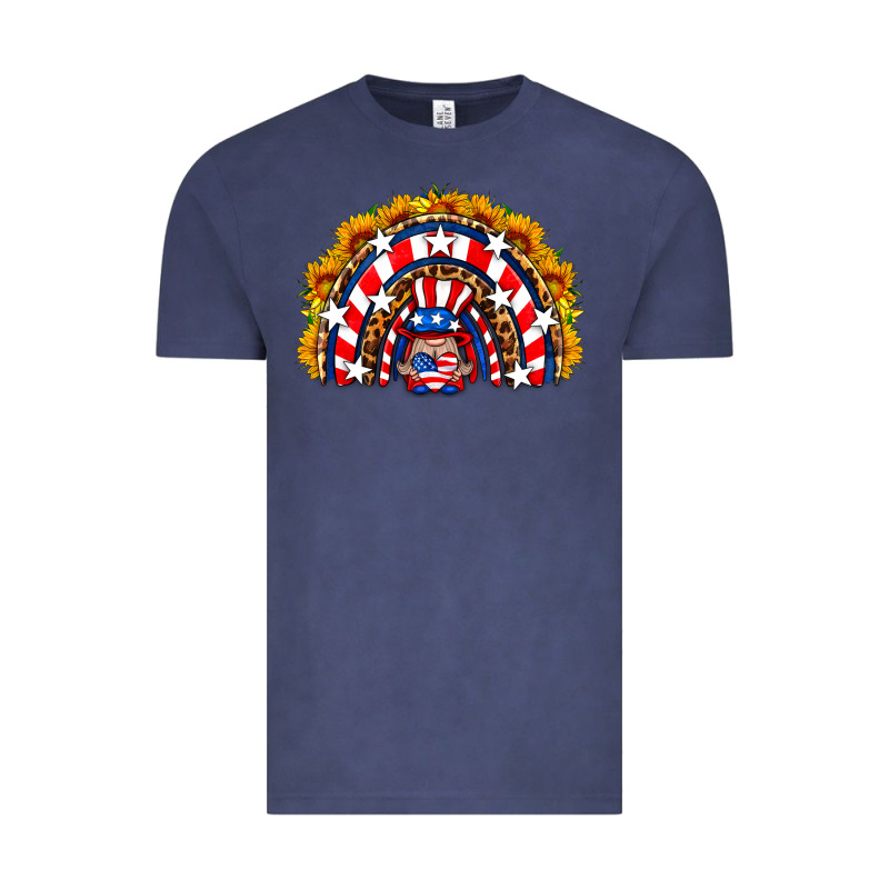 Usa Gnome Sunflower Rainbow Vintage Tee by HRA Design Shop | Teevron
