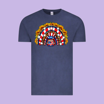 Usa Gnome Sunflower Rainbow Vintage Tee Designed By Hra Design Shop