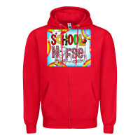 Red Western School Nurse Zipper Hoodie - LillyAllenDesigns