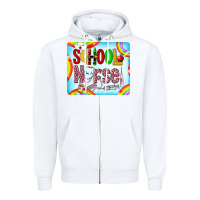 White Western School Nurse Zipper Hoodie - LillyAllenDesigns