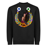 Black Halloween Horseshoe Heavyweight Sweatshirt - CowhideDigitalArt