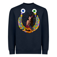 Navy Halloween Horseshoe Heavyweight Sweatshirt - CowhideDigitalArt