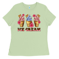 Matcha floral ice cream Ladies Tee - AdoDesignShop