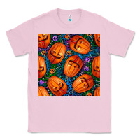 Bubblegum Pink halloween pumpkin and candy seamless pattern Classic Tee - BundleAndBundleShop