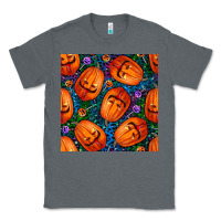 Charcoal Heather halloween pumpkin and candy seamless pattern Classic Tee - BundleAndBundleShop