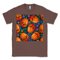 Chestnut halloween pumpkin and candy seamless pattern Classic Tee - BundleAndBundleShop