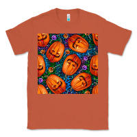 Copper halloween pumpkin and candy seamless pattern Classic Tee - BundleAndBundleShop