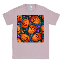 Lilac halloween pumpkin and candy seamless pattern Classic Tee - BundleAndBundleShop