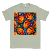 Matcha halloween pumpkin and candy seamless pattern Classic Tee - BundleAndBundleShop