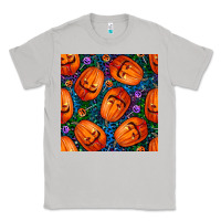 Moon Dust halloween pumpkin and candy seamless pattern Classic Tee - BundleAndBundleShop