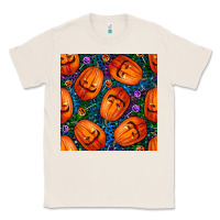Natural halloween pumpkin and candy seamless pattern Classic Tee - BundleAndBundleShop
