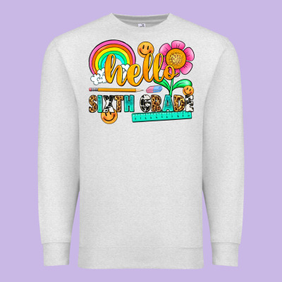 Hello Sixth Grade Premium Sweatshirt Designed By Nancycooperartshop