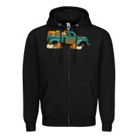 Black pumpkin farm truck no background Zipper Hoodie - Jasminsmagicworld