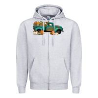 Heather Grey pumpkin farm truck no background Zipper Hoodie - Jasminsmagicworld