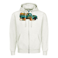 Oatmeal Heather pumpkin farm truck no background Zipper Hoodie - Jasminsmagicworld