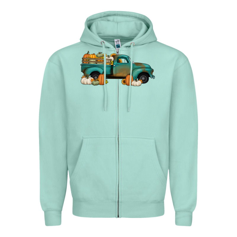 Pumpkin Farm Truck No Background Zipper Hoodie by Jasminsmagicworld | Teevron