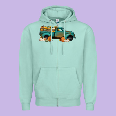 Pumpkin Farm Truck No Background Zipper Hoodie Designed By Jasminsmagicworld