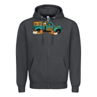 Smoke pumpkin farm truck no background Zipper Hoodie - Jasminsmagicworld