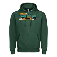 Sports Green pumpkin farm truck no background Zipper Hoodie - Jasminsmagicworld