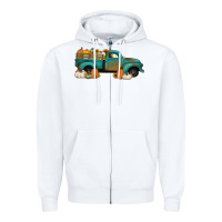 White pumpkin farm truck no background Zipper Hoodie - Jasminsmagicworld