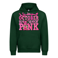 Forest Green In October We Wear Pink with Gnome Urban Hoodie - texasbilliewilder