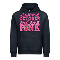Navy In October We Wear Pink with Gnome Urban Hoodie - texasbilliewilder