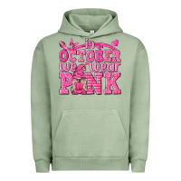Pigment Oil Green In October We Wear Pink with Gnome Urban Hoodie - texasbilliewilder