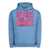 Pigment Pebble Blue In October We Wear Pink with Gnome Urban Hoodie - texasbilliewilder