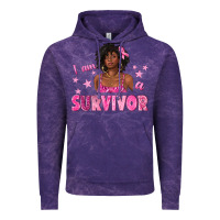 Cloud Purple I Am a Survivor Breast Cancer with Afro Woman Vintage Hoodie - texasbilliewilder