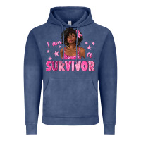 Vintage Denim I Am a Survivor Breast Cancer with Afro Woman Vintage Hoodie - texasbilliewilder