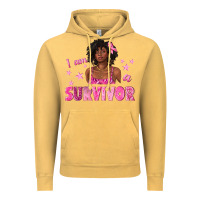 Vintage Mustard I Am a Survivor Breast Cancer with Afro Woman Vintage Hoodie - texasbilliewilder