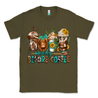 Army Green moody before coffee longhaired cow coffee Classic Tee - Jasminsmagicworld