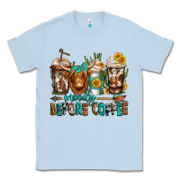 Dusty Blue moody before coffee longhaired cow coffee Classic Tee - Jasminsmagicworld