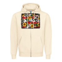 Sandshell cowhide sunflowers candy canes Zipper Hoodie - Jasminsmagicworld