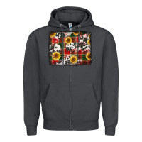 Smoke cowhide sunflowers candy canes Zipper Hoodie - Jasminsmagicworld