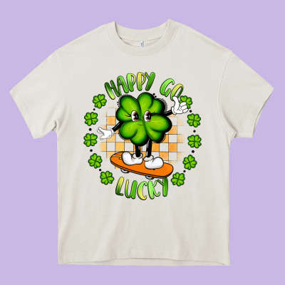 Happy Go Lucky Heavy Core Tee Designed By Artiststas